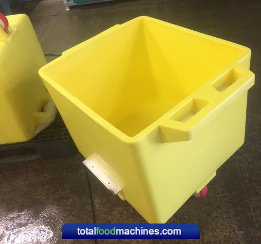 200 Litre Yellow Tote Bins with Red Wheels
