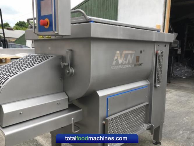 N&N 450 Litre Twin Shaft Paddle Mixer with Tote Bin Lifter 