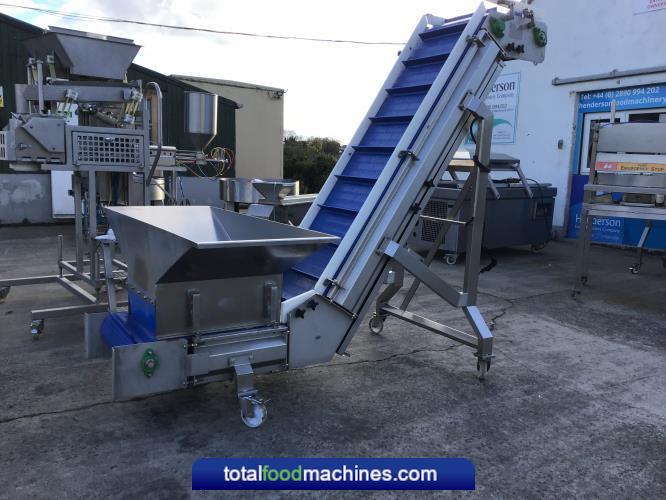 Swan Neck Incline Conveyor With Extended Hopper 