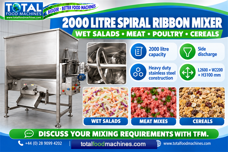2000 Litre Spiral Ribbon Mixer 