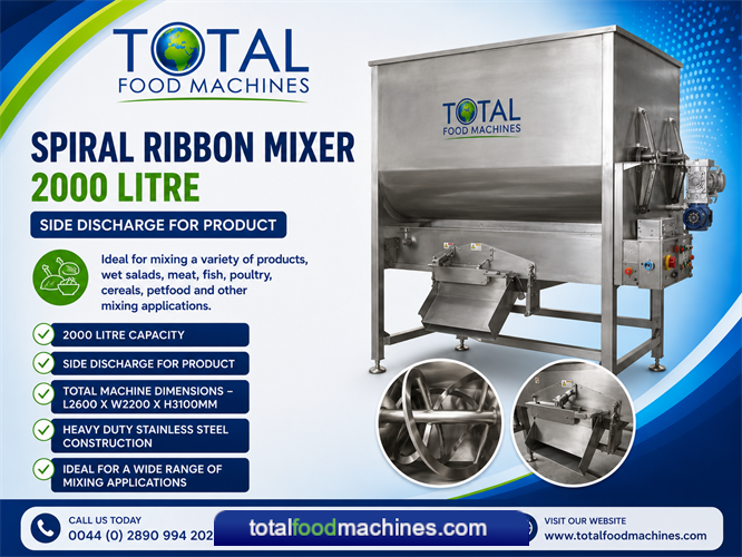 2000 Litre Spiral Ribbon Mixer 